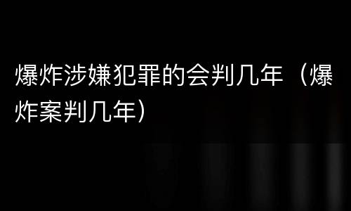 爆炸涉嫌犯罪的会判几年（爆炸案判几年）