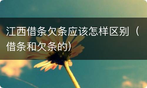 江西借条欠条应该怎样区别（借条和欠条的）