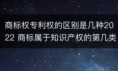 商标权专利权的区别是几种2022 商标属于知识产权的第几类