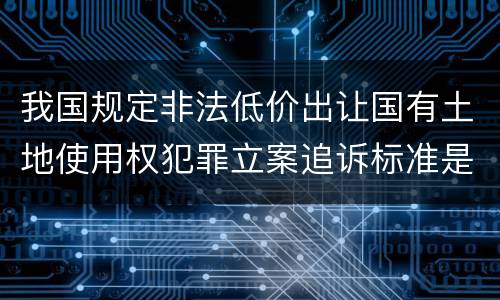 我国规定非法低价出让国有土地使用权犯罪立案追诉标准是怎么样规定