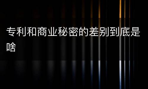 专利和商业秘密的差别到底是啥