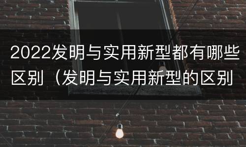 2022发明与实用新型都有哪些区别（发明与实用新型的区别）