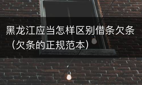 黑龙江应当怎样区别借条欠条（欠条的正规范本）