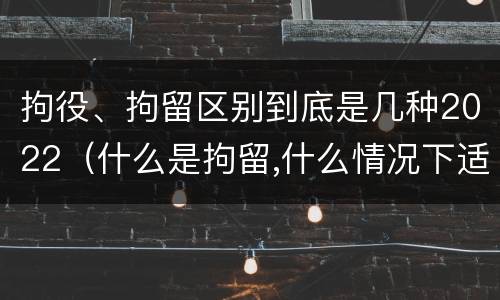 拘役、拘留区别到底是几种2022（什么是拘留,什么情况下适用拘留）