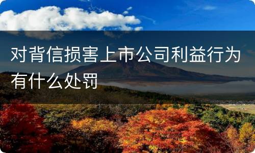 对背信损害上市公司利益行为有什么处罚