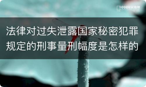 法律对过失泄露国家秘密犯罪规定的刑事量刑幅度是怎样的