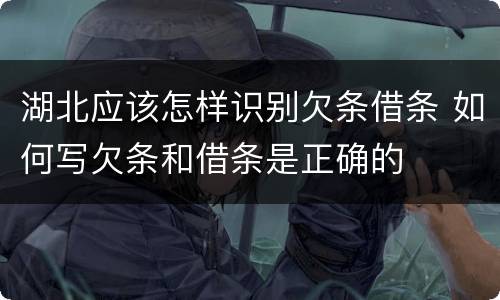 湖北应该怎样识别欠条借条 如何写欠条和借条是正确的