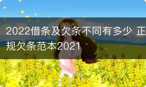 2022借条及欠条不同有多少 正规欠条范本2021