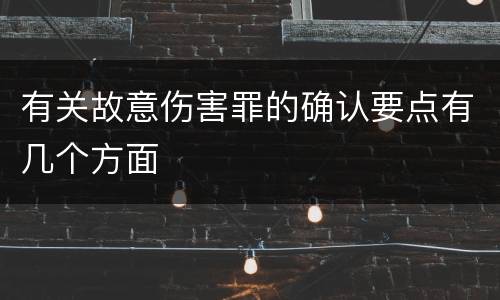 有关故意伤害罪的确认要点有几个方面