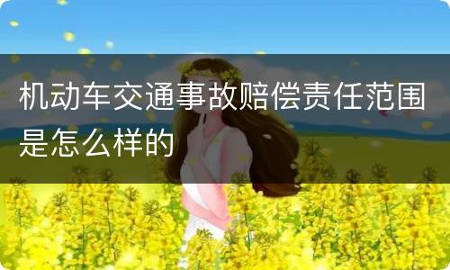 机动车交通事故赔偿责任范围是怎么样的