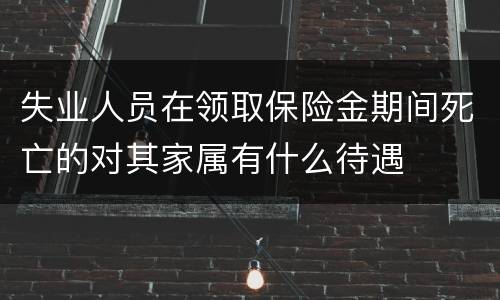 失业人员在领取保险金期间死亡的对其家属有什么待遇