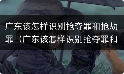 广东该怎样识别抢夺罪和抢劫罪（广东该怎样识别抢夺罪和抢劫罪案件）