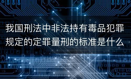 我国刑法中非法持有毒品犯罪规定的定罪量刑的标准是什么