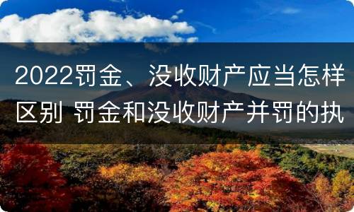 2022罚金、没收财产应当怎样区别 罚金和没收财产并罚的执行顺序