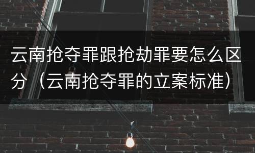 云南抢夺罪跟抢劫罪要怎么区分（云南抢夺罪的立案标准）