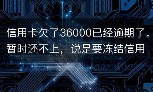 信用卡欠了36000已经逾期了。暂时还不上，说是要冻结信用卡，可以办理分期吗