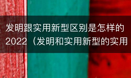 发明跟实用新型区别是怎样的2022（发明和实用新型的实用性包括）