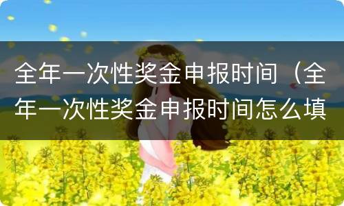 全年一次性奖金申报时间（全年一次性奖金申报时间怎么填写）