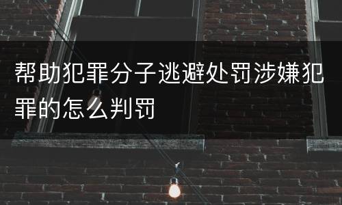 帮助犯罪分子逃避处罚涉嫌犯罪的怎么判罚