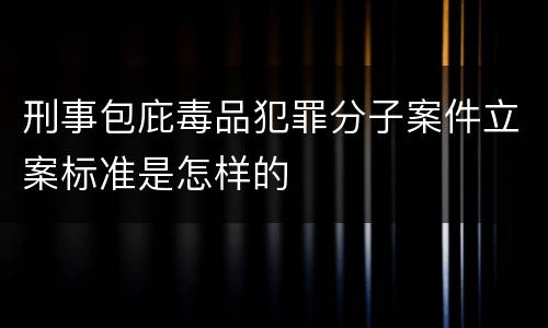 刑事包庇毒品犯罪分子案件立案标准是怎样的
