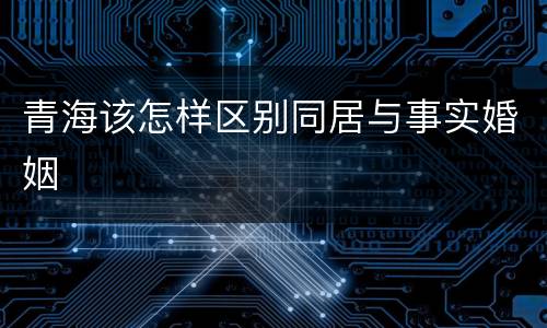 青海该怎样区别同居与事实婚姻