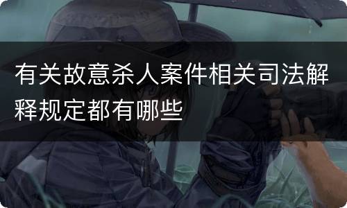 有关故意杀人案件相关司法解释规定都有哪些