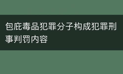 包庇毒品犯罪分子构成犯罪刑事判罚内容