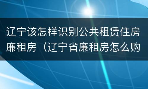 辽宁该怎样识别公共租赁住房廉租房（辽宁省廉租房怎么购买产权）
