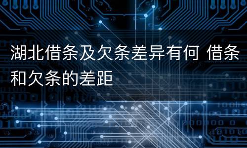 湖北借条及欠条差异有何 借条和欠条的差距