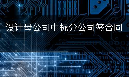 设计母公司中标分公司签合同