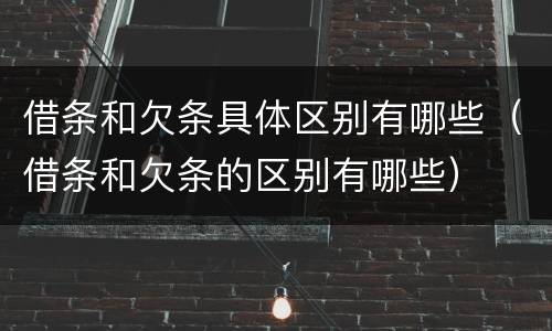 借条和欠条具体区别有哪些（借条和欠条的区别有哪些）