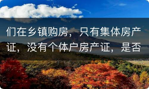 们在乡镇购房，只有集体房产证，没有个体户房产证，是否安全