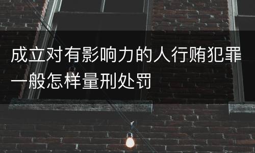 成立对有影响力的人行贿犯罪一般怎样量刑处罚