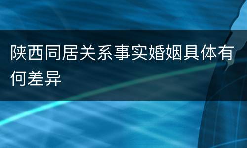 陕西同居关系事实婚姻具体有何差异