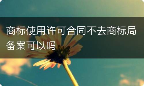 商标使用许可合同不去商标局备案可以吗