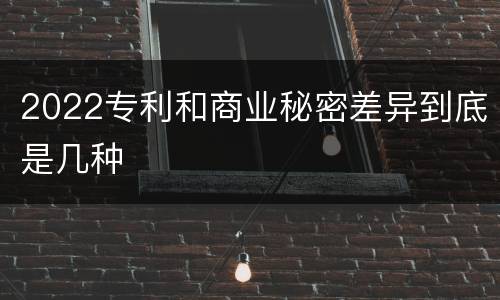 2022专利和商业秘密差异到底是几种