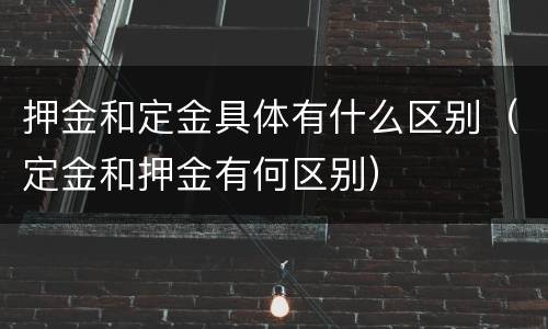 押金和定金具体有什么区别（定金和押金有何区别）