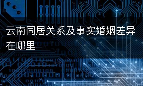 云南同居关系及事实婚姻差异在哪里