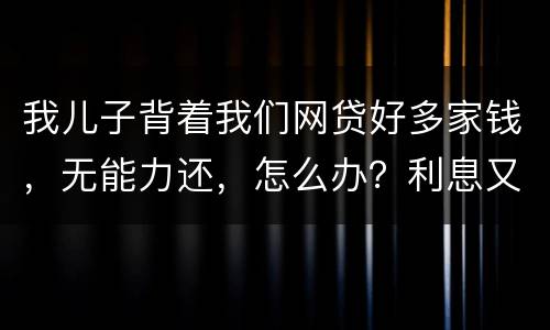 我儿子背着我们网贷好多家钱，无能力还，怎么办？利息又高