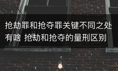 抢劫罪和抢夺罪关键不同之处有啥 抢劫和抢夺的量刑区别