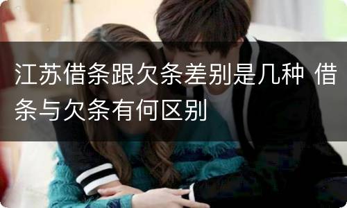 江苏借条跟欠条差别是几种 借条与欠条有何区别