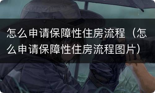 怎么申请保障性住房流程（怎么申请保障性住房流程图片）