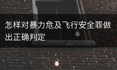 怎样对暴力危及飞行安全罪做出正确判定