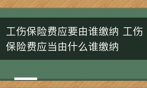 工伤保险费应要由谁缴纳 工伤保险费应当由什么谁缴纳