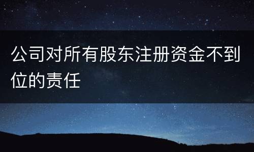 公司对所有股东注册资金不到位的责任