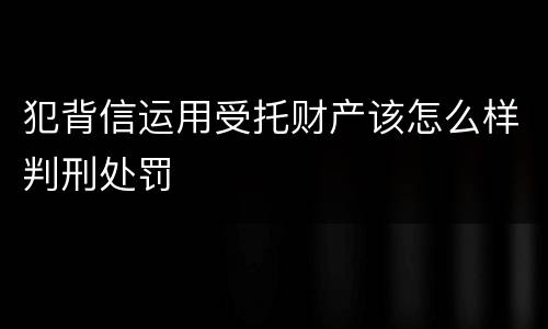 犯背信运用受托财产该怎么样判刑处罚