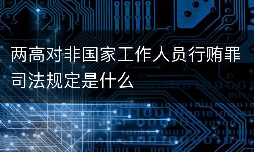 两高对非国家工作人员行贿罪司法规定是什么