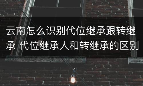 云南怎么识别代位继承跟转继承 代位继承人和转继承的区别