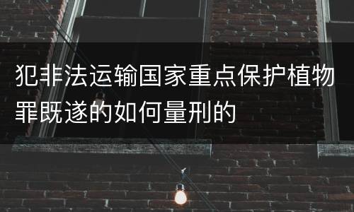 犯非法运输国家重点保护植物罪既遂的如何量刑的