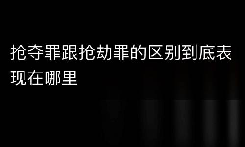 抢夺罪跟抢劫罪的区别到底表现在哪里